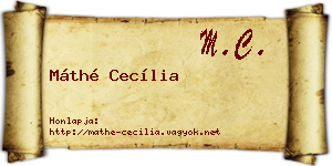 Máthé Cecília névjegykártya